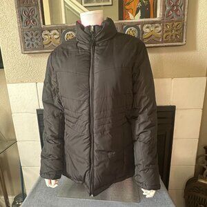 Women's Reversible Puffer Jacket black/pink Quilted armpit to armpit 20.5"